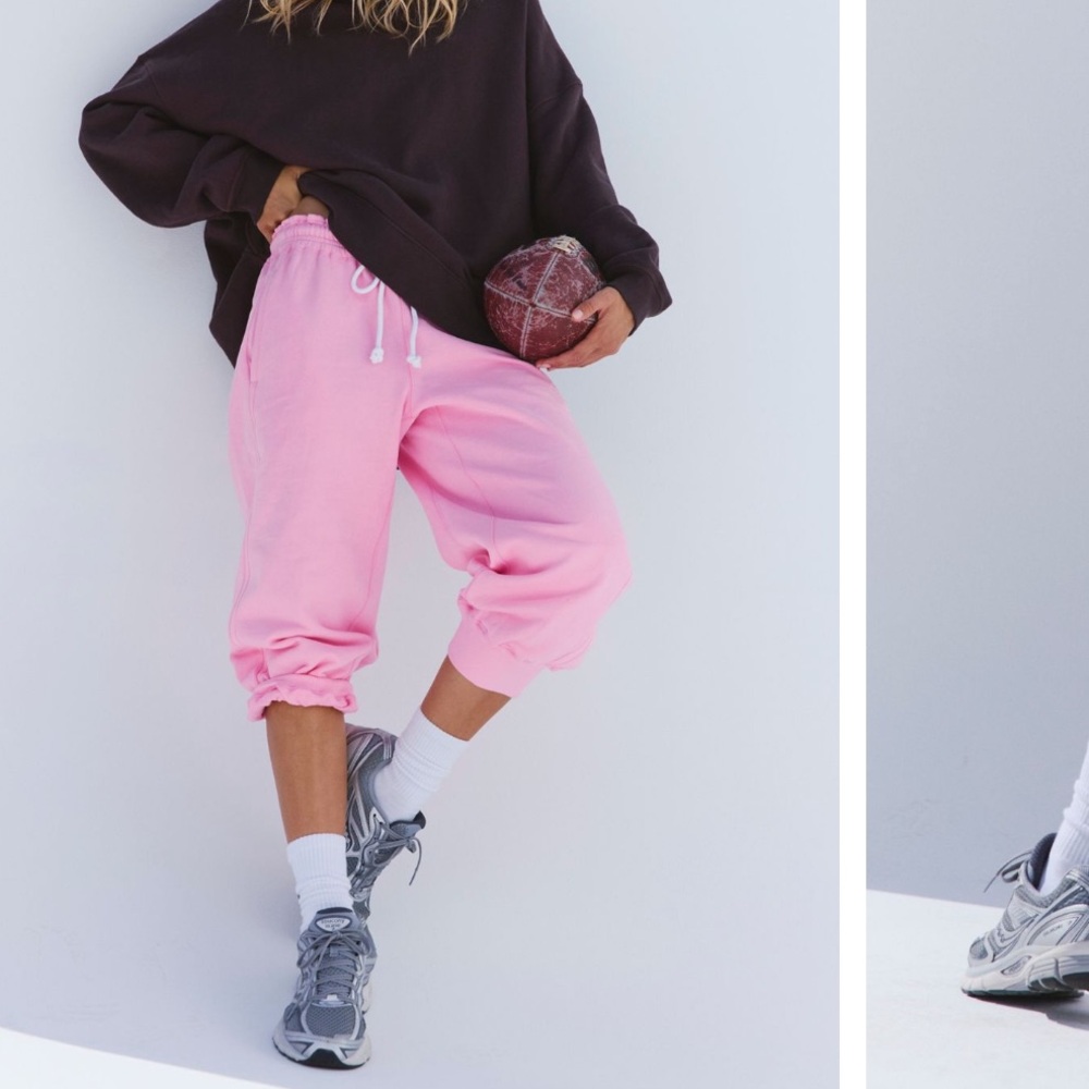 FP Movement by Free People Pink Cropped Drawstring Sweatpants